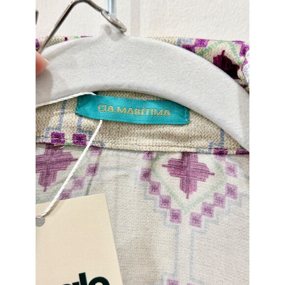 Cia Maritima Silk 2 Piece Cover-Up Set Shirt and Pants Vera Cruz Womens Size M - Picture 5 of 8